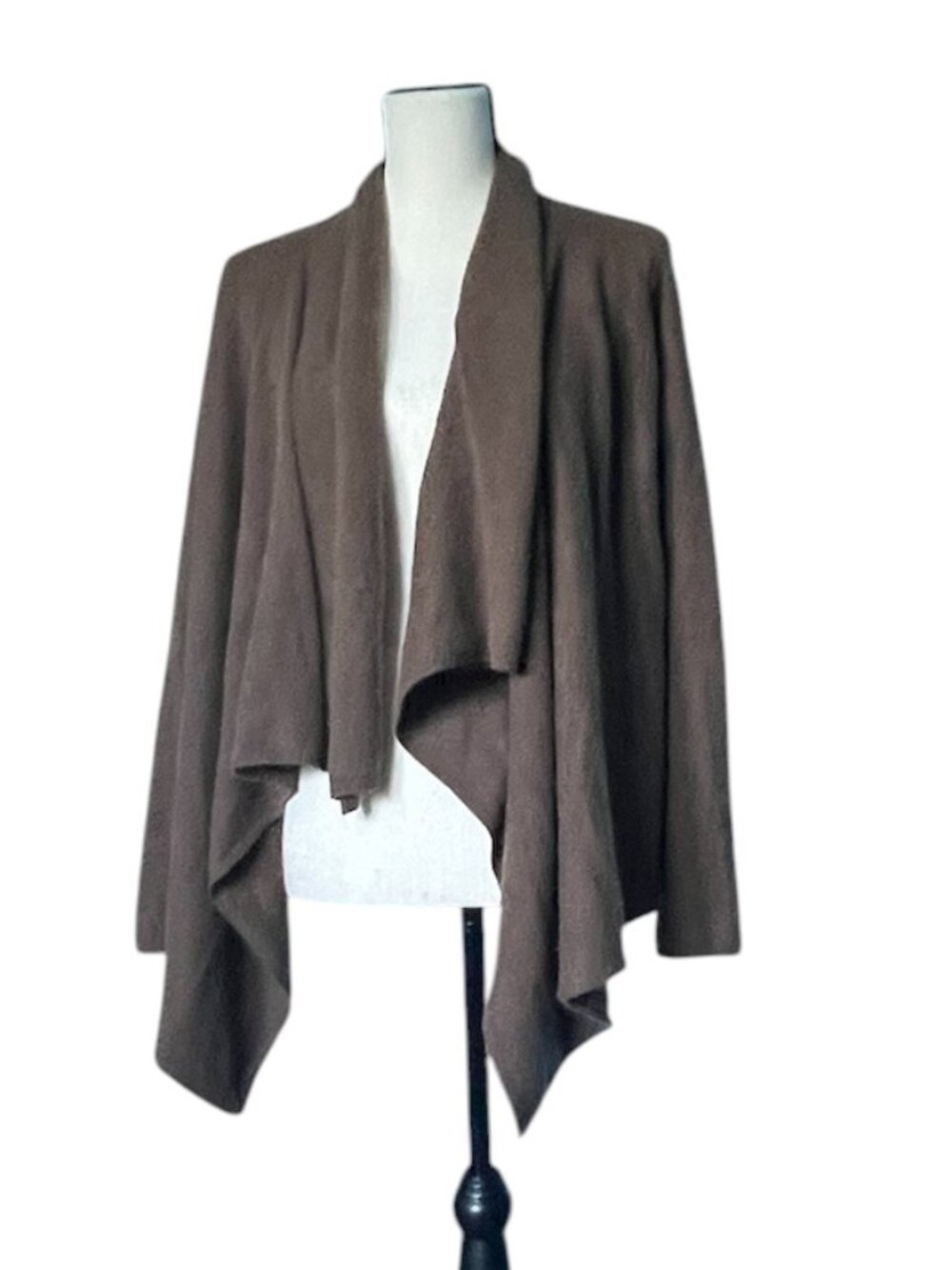 Lord & Taylor 100% Cashmere Waterfall Cardigan Taupe Women’s XL